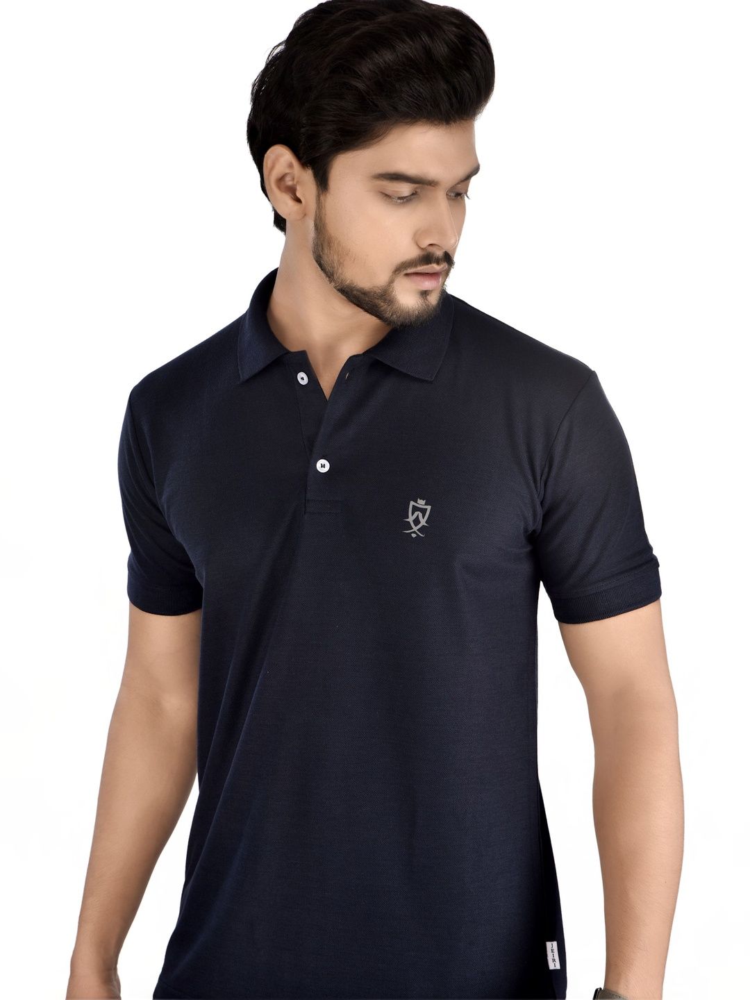 JEIRI Men Brand Logo Polo Collar T-shirt