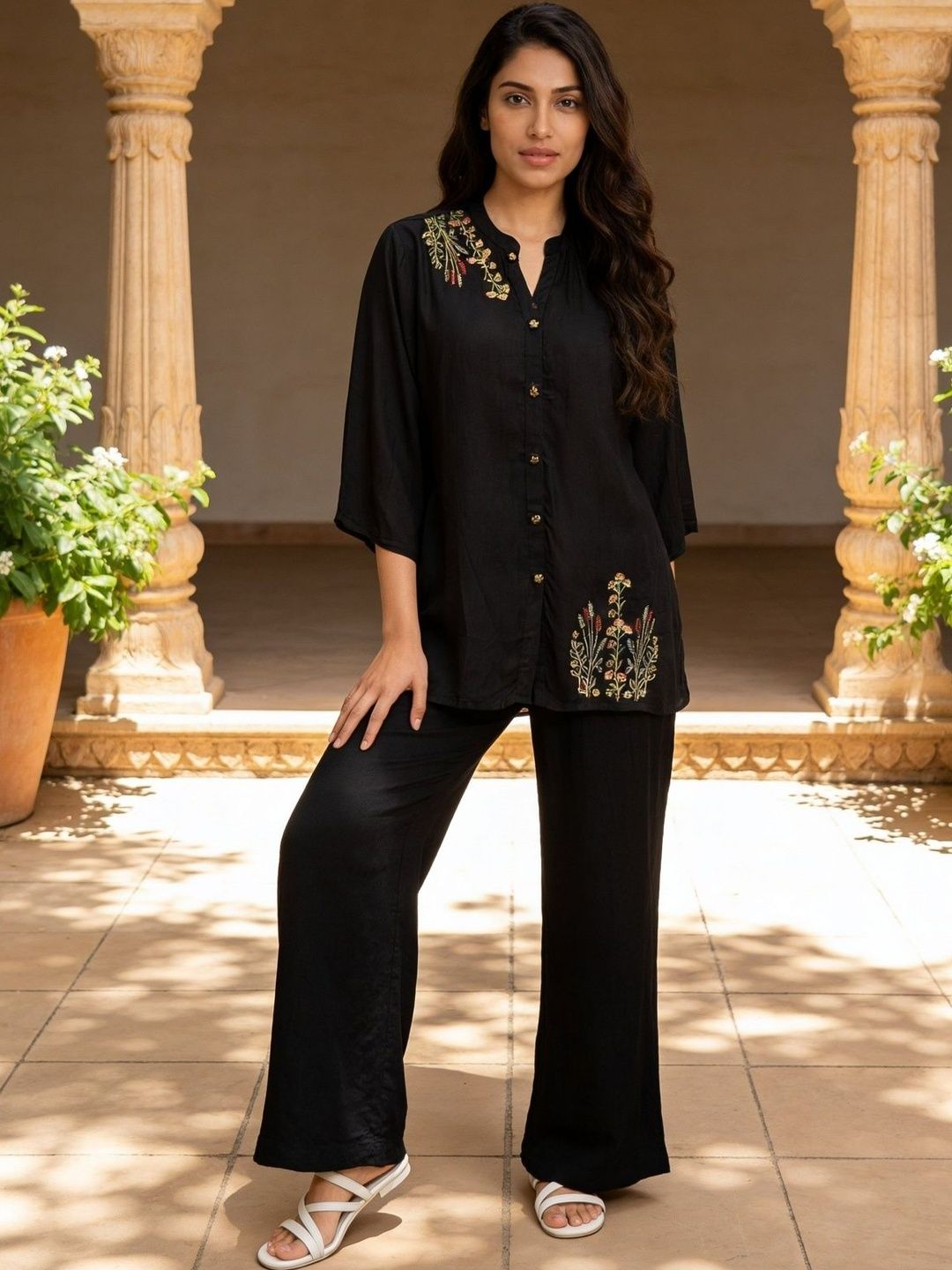 Rangita Floral Embroidered Tunic with Palazzos