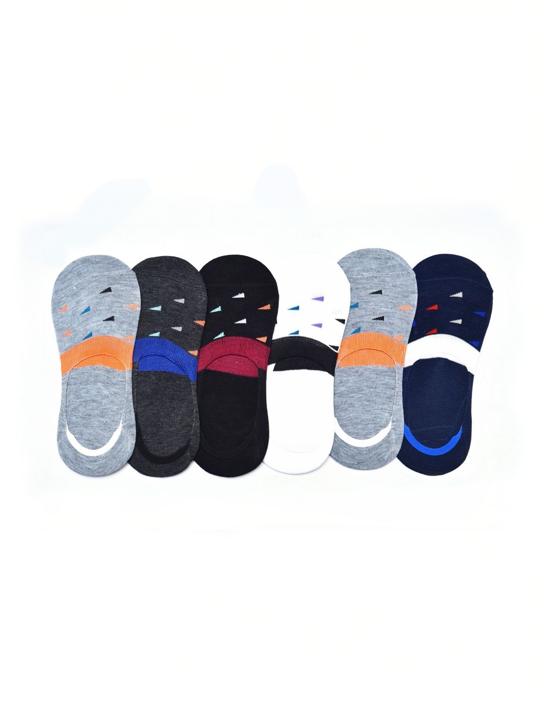 GARUN Men Pack of 6 Cotton Patterned Shoe Liners Socks