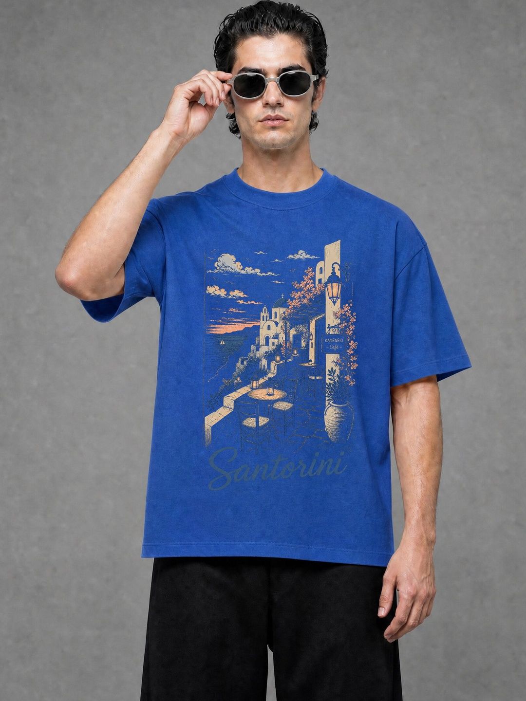 FARDA Unisex Printed Drop-Shoulder Sleeves T-shirt
