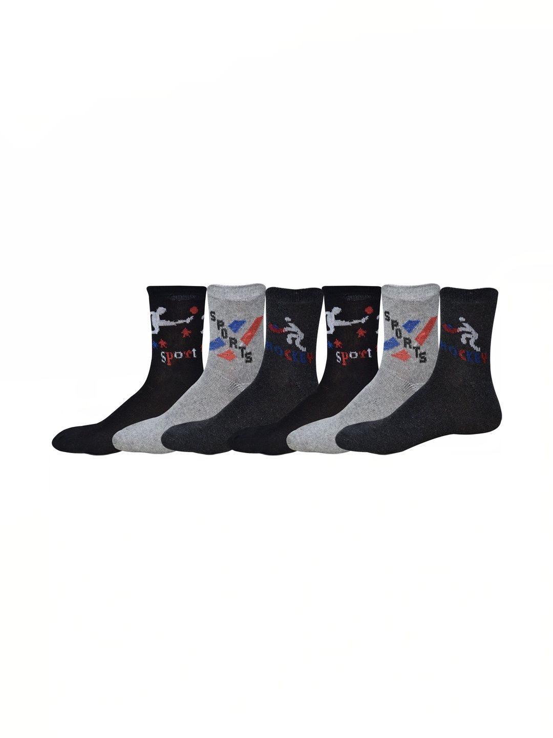 GARUN Men Pack of 6 Cotton Patterned Calf Length Socks