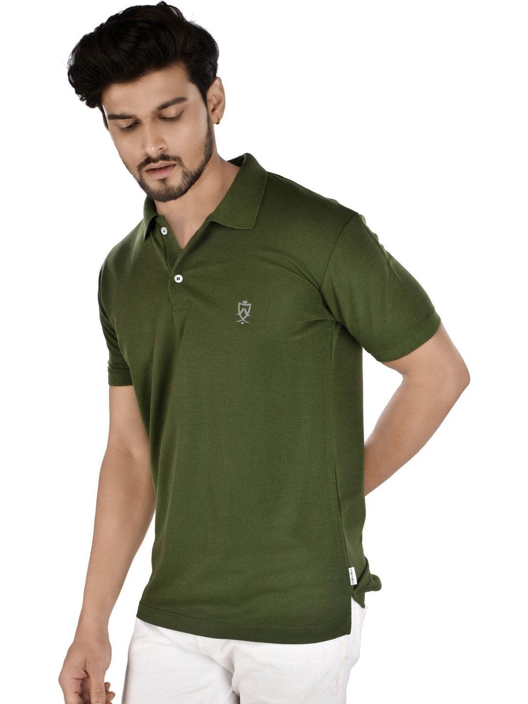 JEIRI Men Brand Logo Polo Collar T-shirt