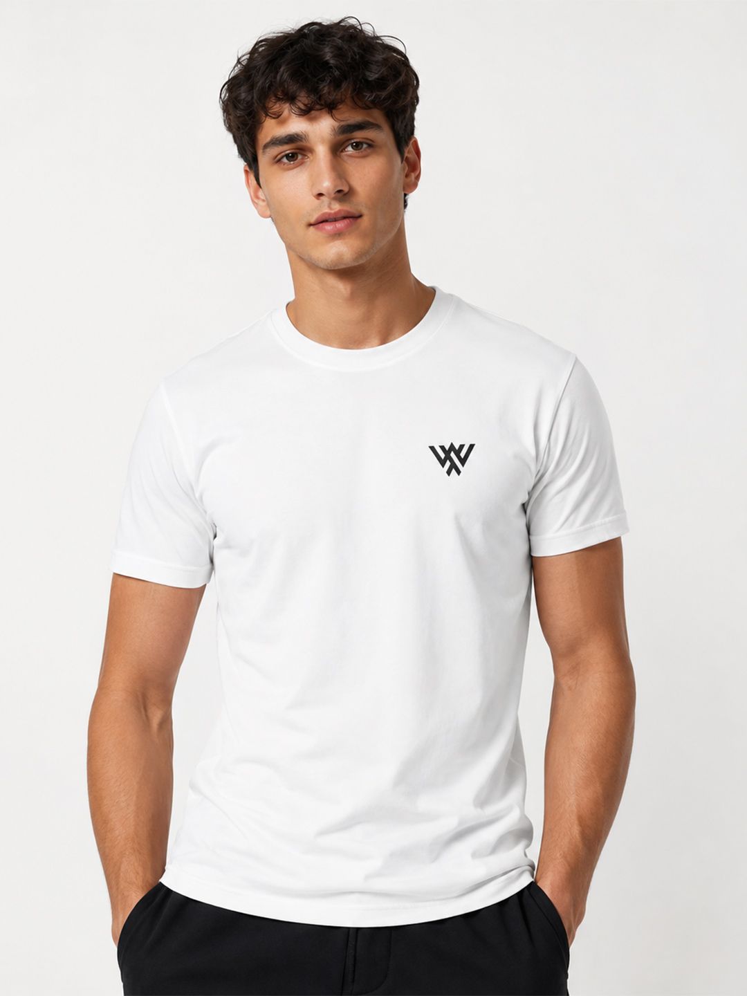 Warrior World Brand Logo Printed Round Neck T-shirt