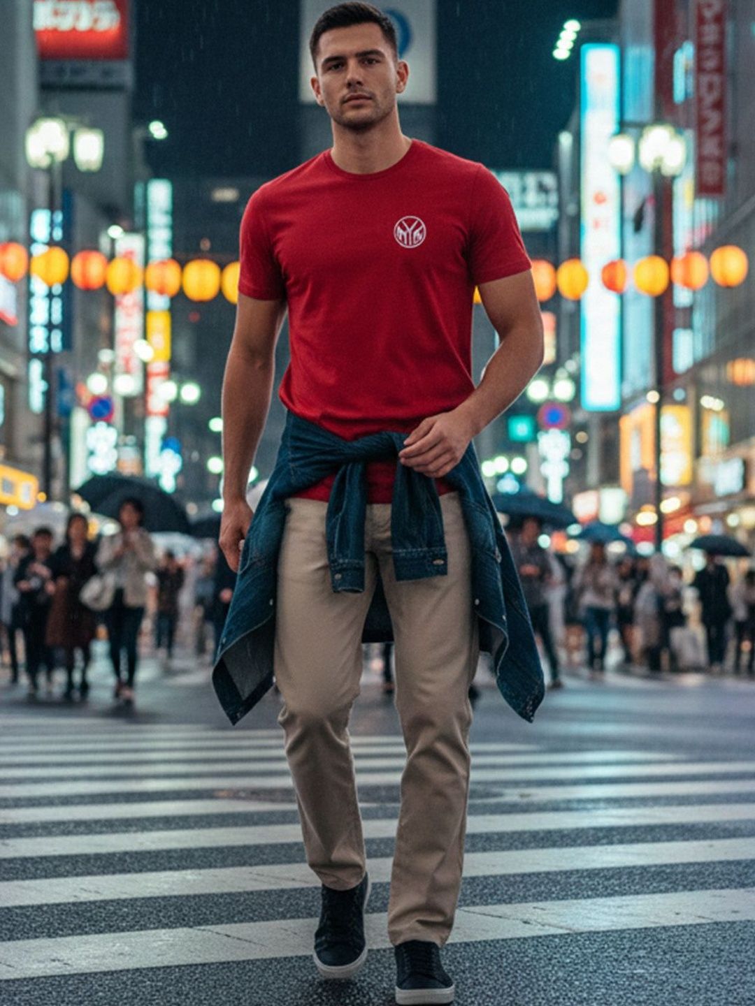 GENSTAR TRENDS Men Brand Logo Printed T-shirt