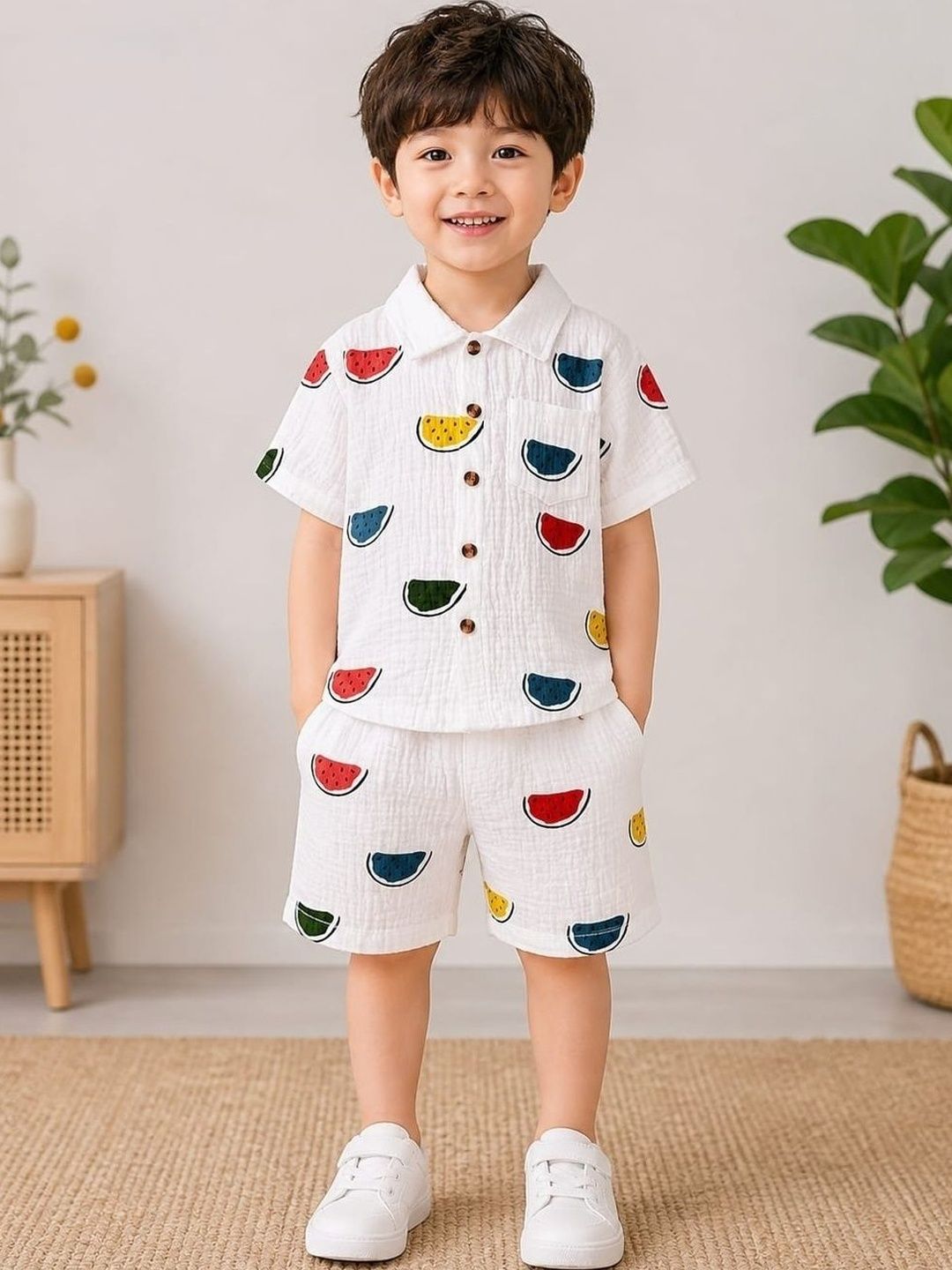 INDIASHAAT Printed Shirt with Shorts