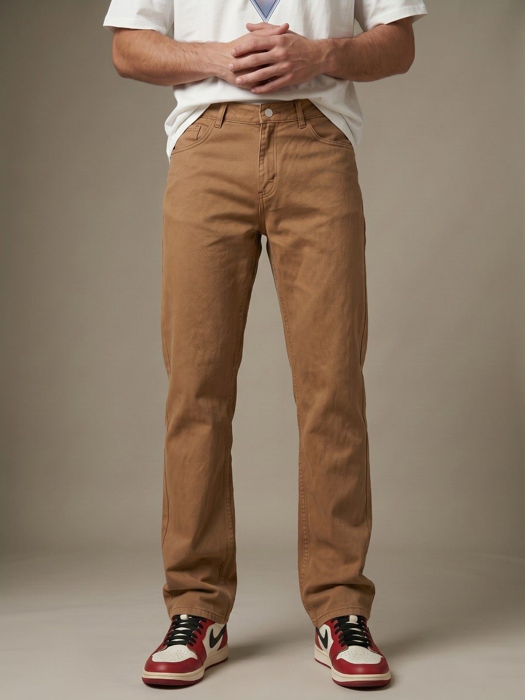 glitchez Men Straight Fit Pure Cotton Jeans