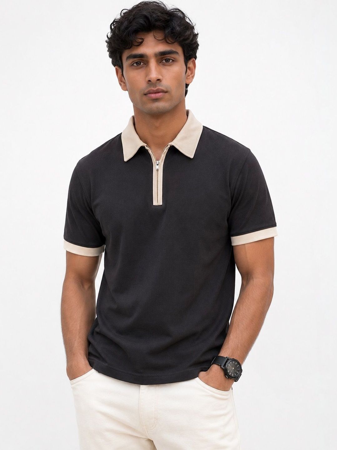 XENOR Men Polo Collar Slim Fit T-shirt