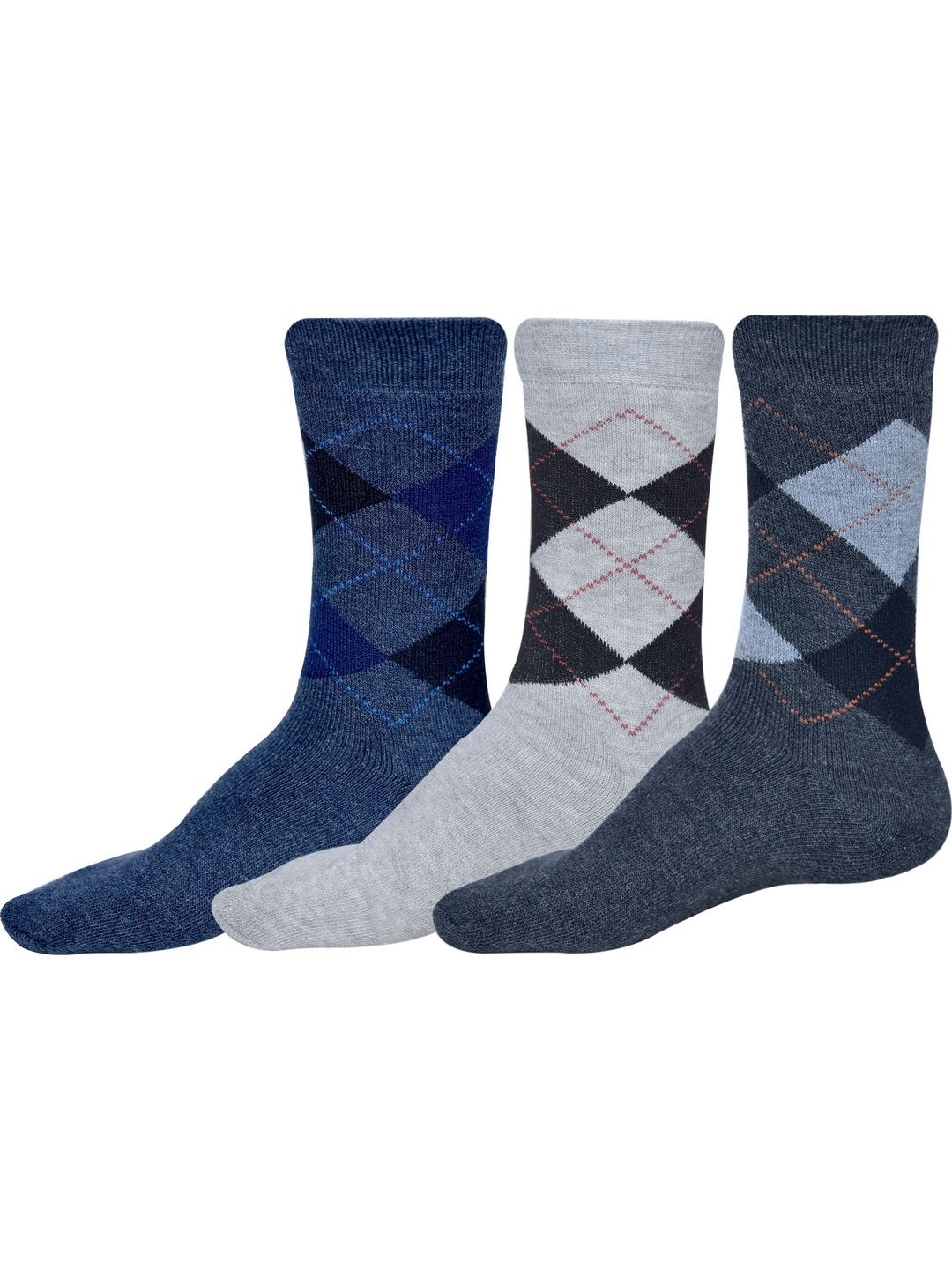 GARUN Men Pack of 3 Patterned Calf Length Socks