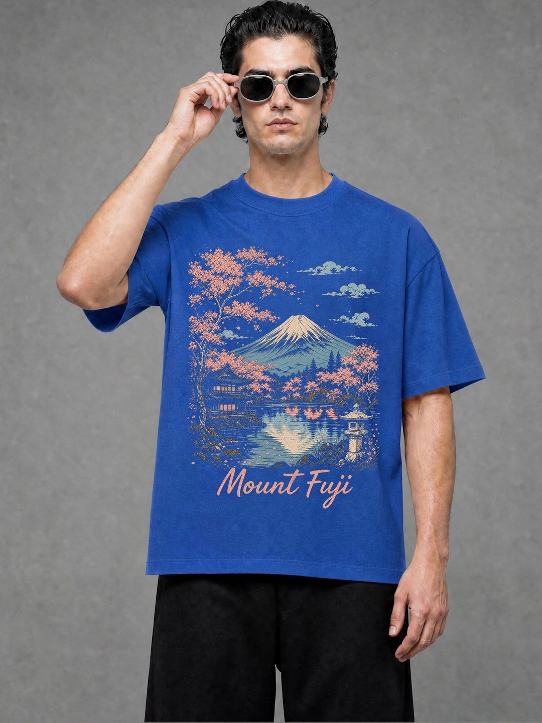 FARDA Unisex Printed Drop-Shoulder Sleeves T-shirt