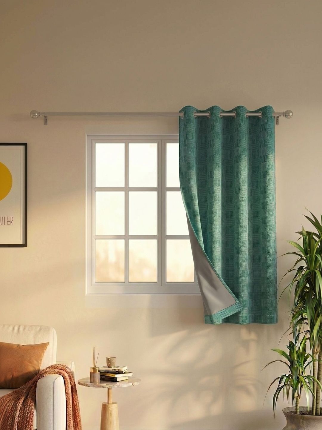 Saral Home Green Black Out Curtains and Sheers