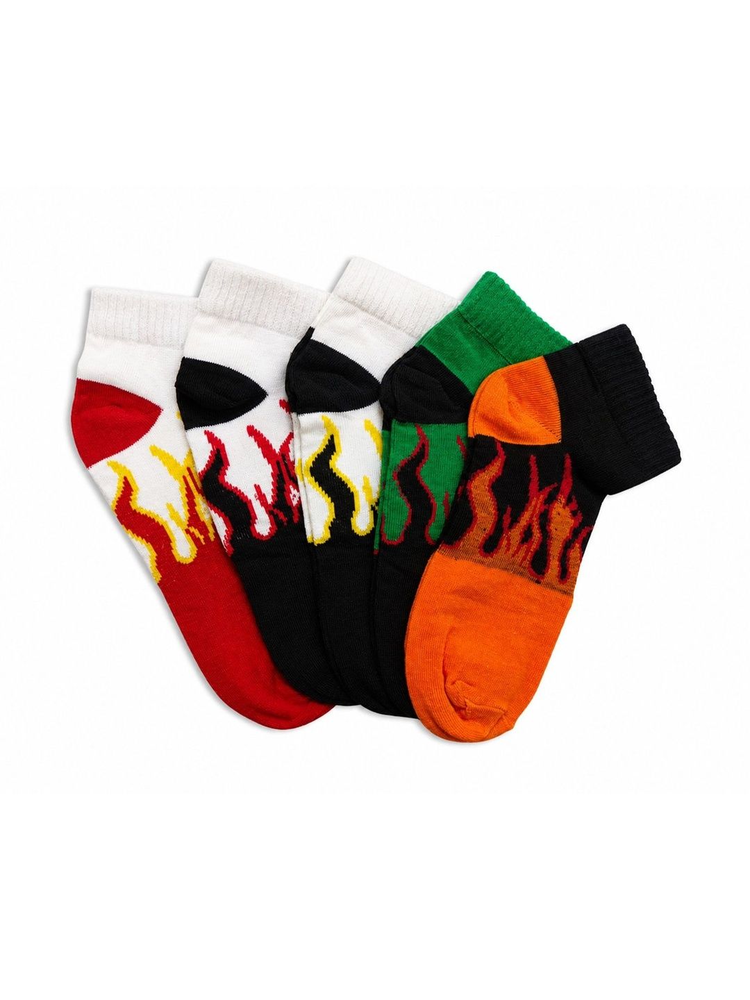 BEAR&BEYOND Men Pack of 5 Cotton Patterned Ankle Length Socks