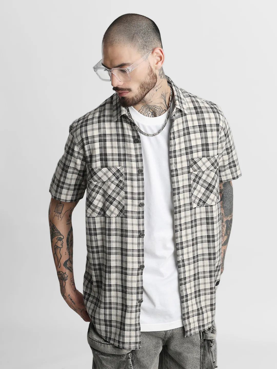 Klub Fox Men Slim Fit Tartan Checks Opaque Checked Casual Shirt