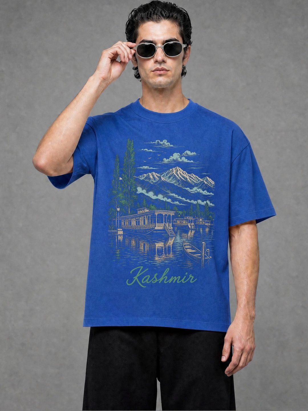 FARDA Unisex Printed Drop-Shoulder Sleeves T-shirt