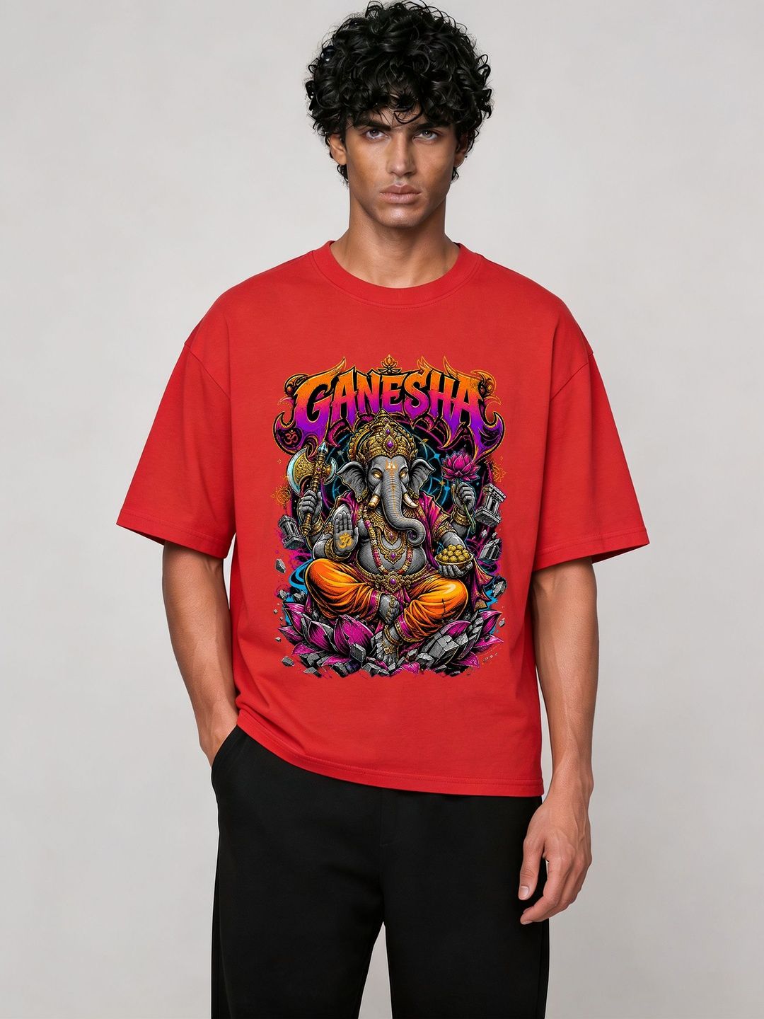 FARDA Unisex Graphic Printed Round Neck Cotton Oversized T-shirt