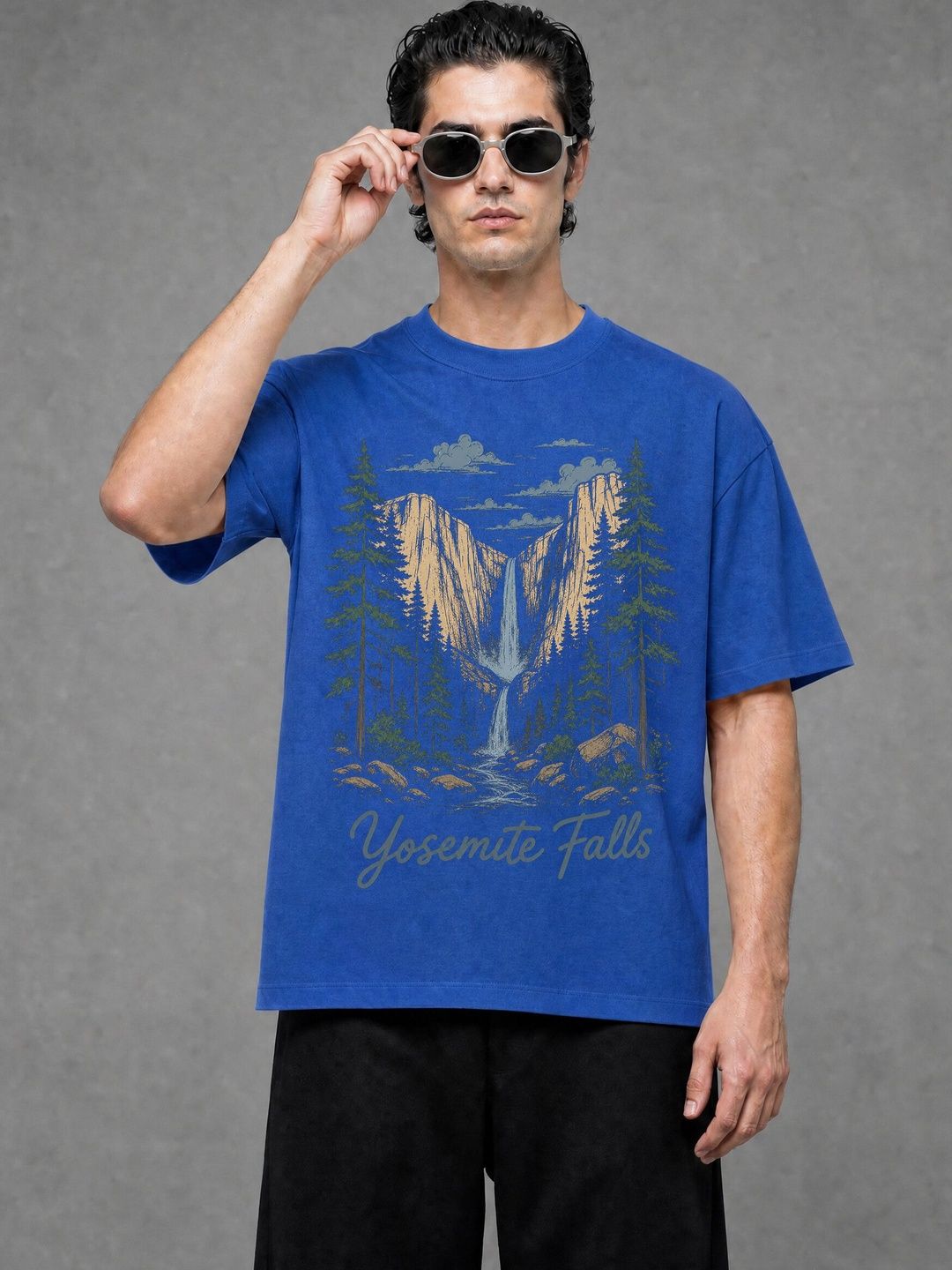 FARDA Unisex Printed Drop-Shoulder Sleeves T-shirt