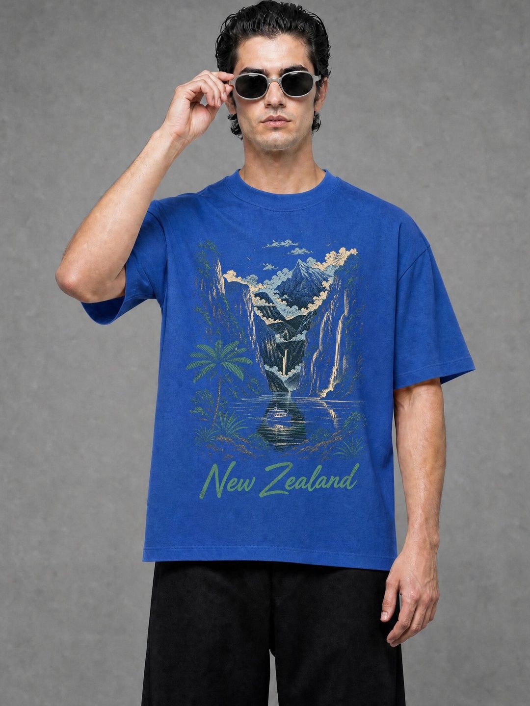 FARDA Unisex Printed Drop-Shoulder Sleeves T-shirt
