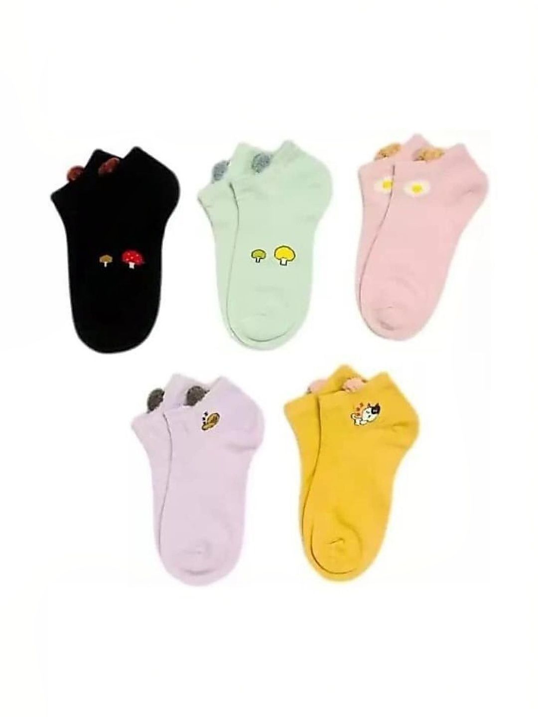 GARUN Men Pack of 5 Cotton Patterned Ankle Length Socks