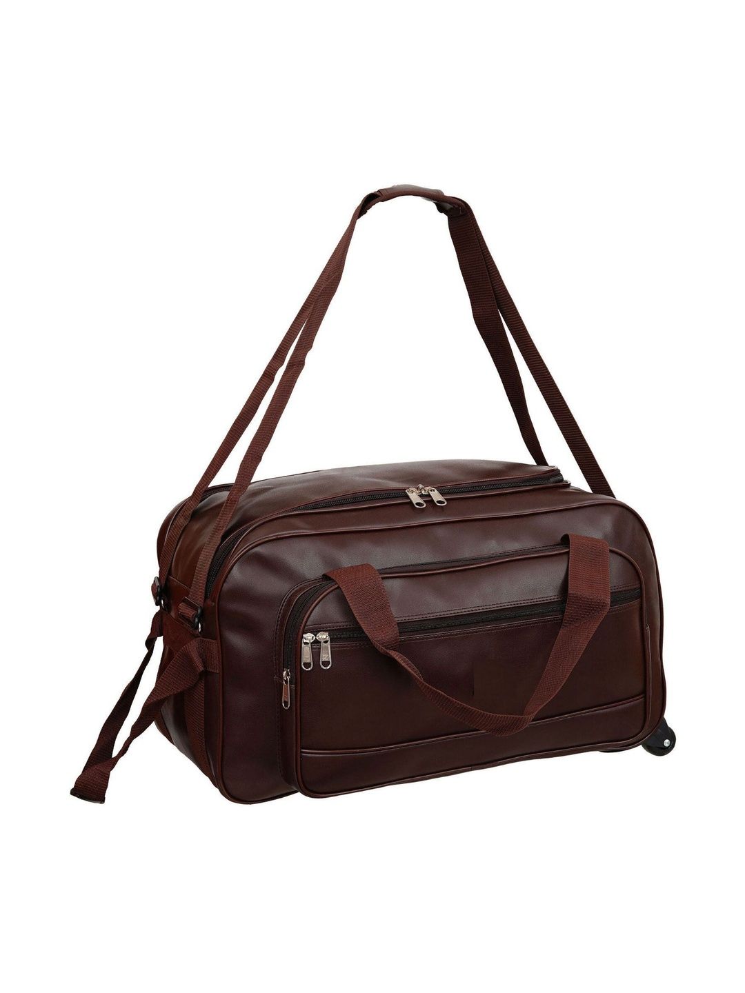 Hendygraph Leather Soft-Sided Duffel Trolley Bag