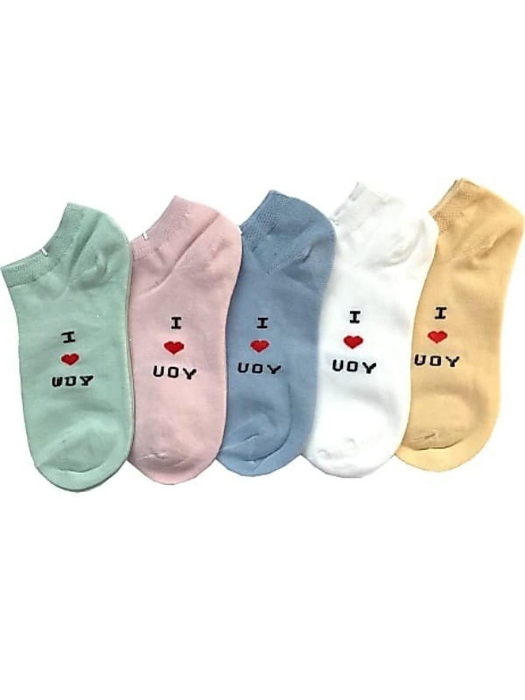 GARUN Men Pack of 5 Cotton Patterned Ankle Length Socks