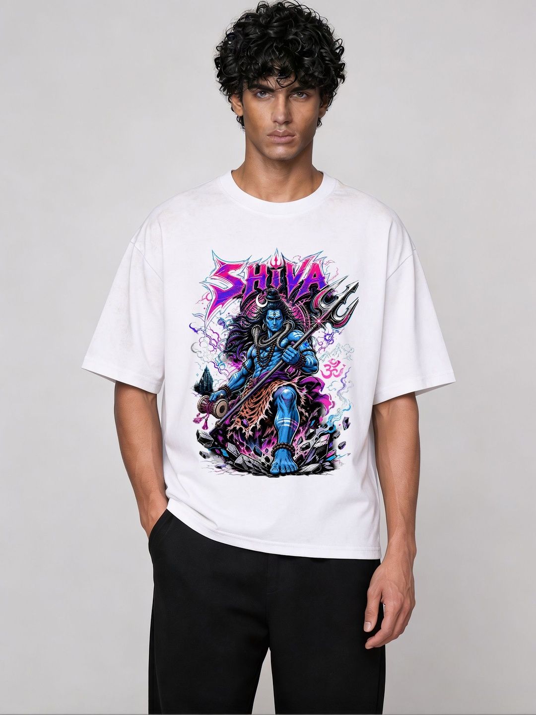 FARDA Unisex Graphic Printed Round Neck Cotton Oversized T-shirt