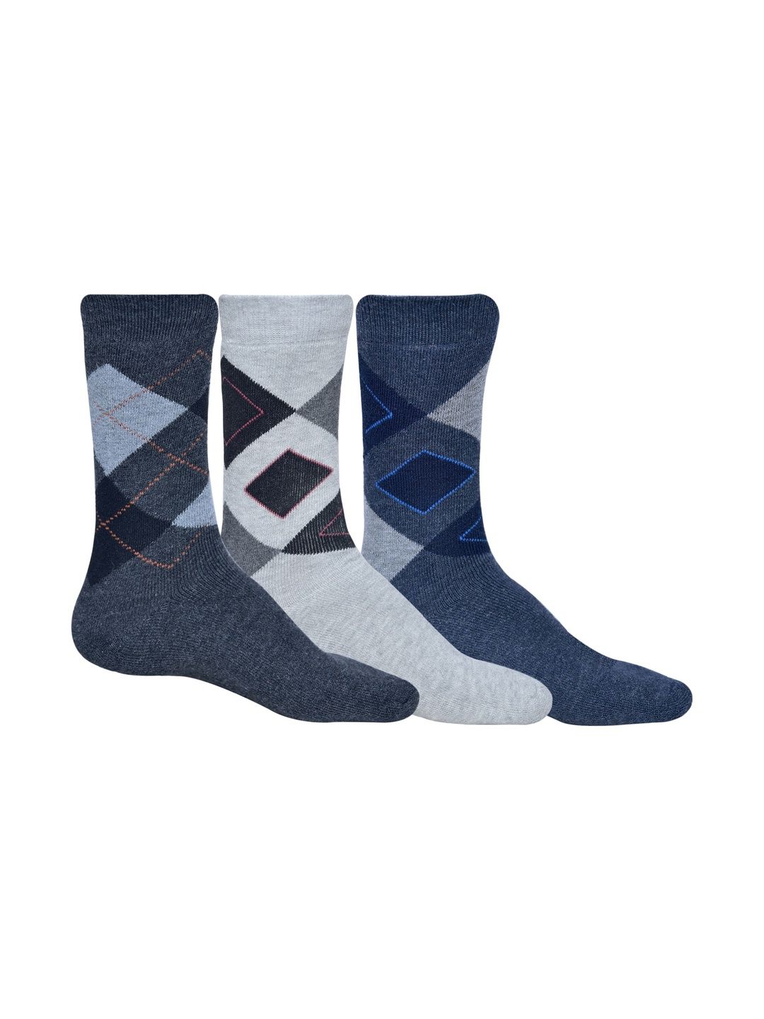 GARUN Men Pack of 3 Patterned Calf Length Socks