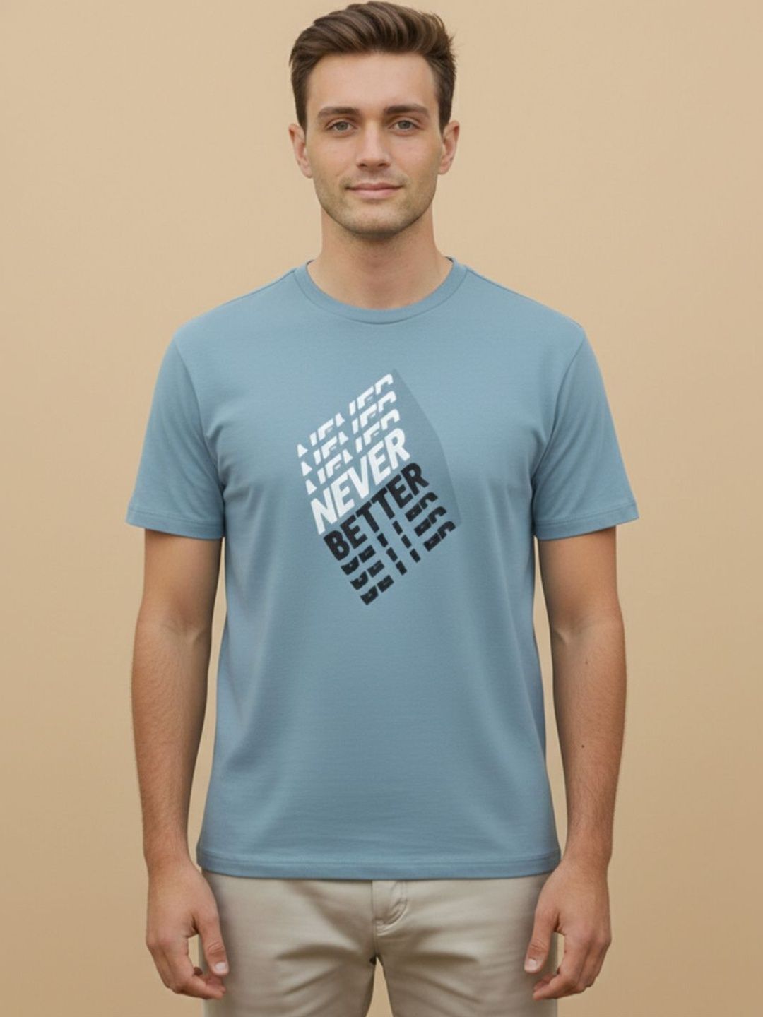 GENSTAR TRENDS Men Typography Printed T-shirt
