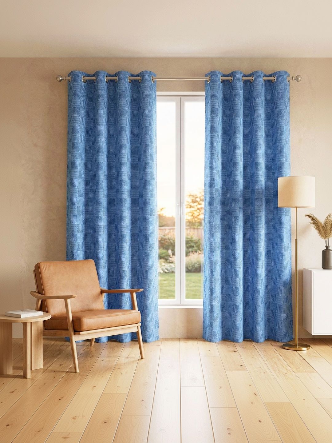 Saral Home Saral Home Blue Set of 2 Room Darkening Curtains and Sheers