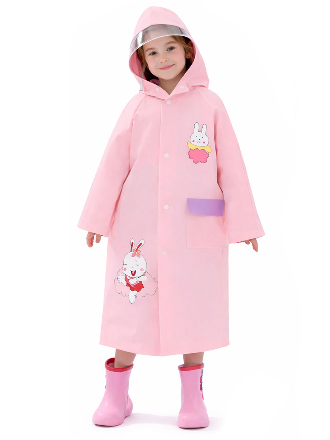 Bold N Elegant Girls Printed Rain Jacket
