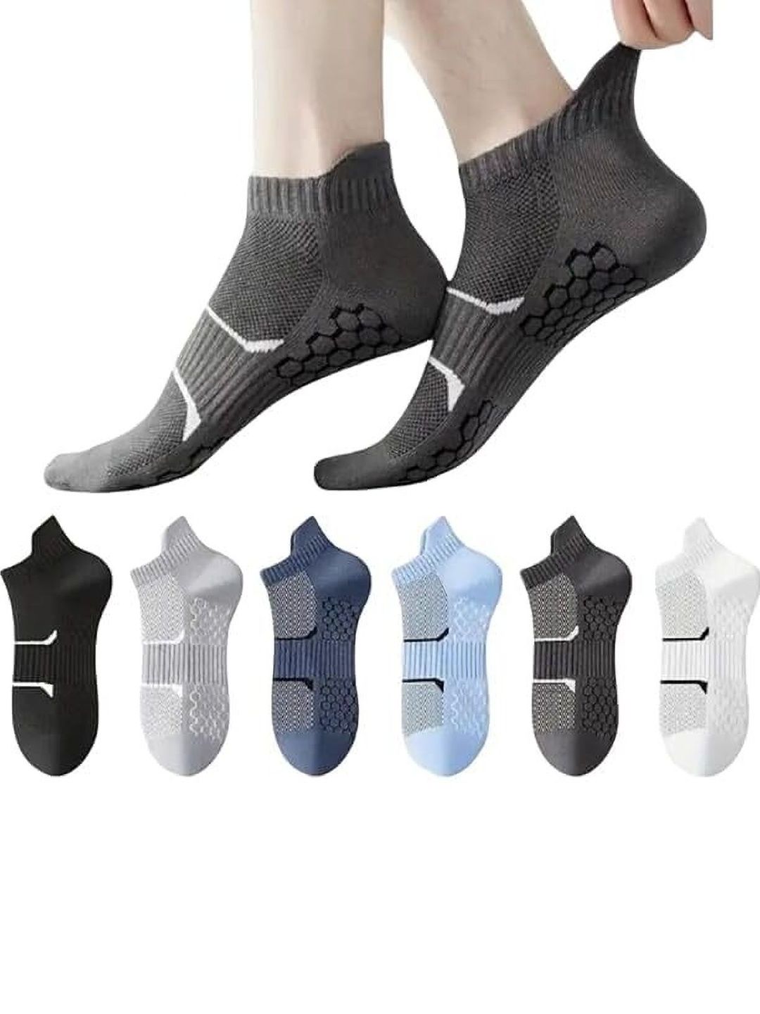 MERCEHIVE Men Pack of 6 Cotton Patterned Ankle Length Socks