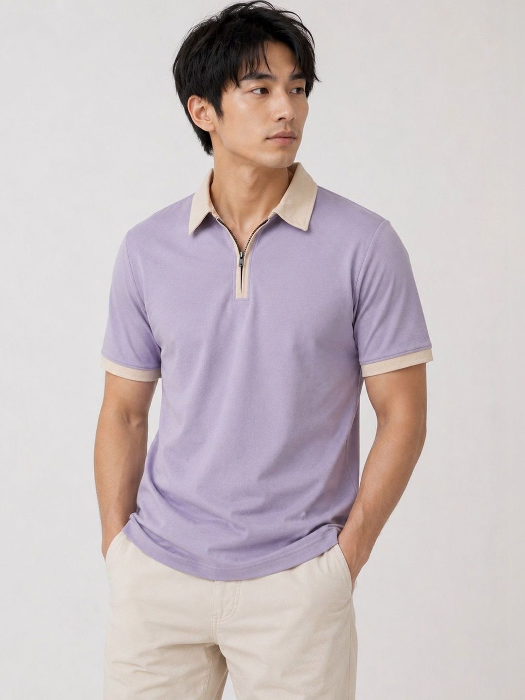 SZN Men Polo Collar Slim Fit T-shirt