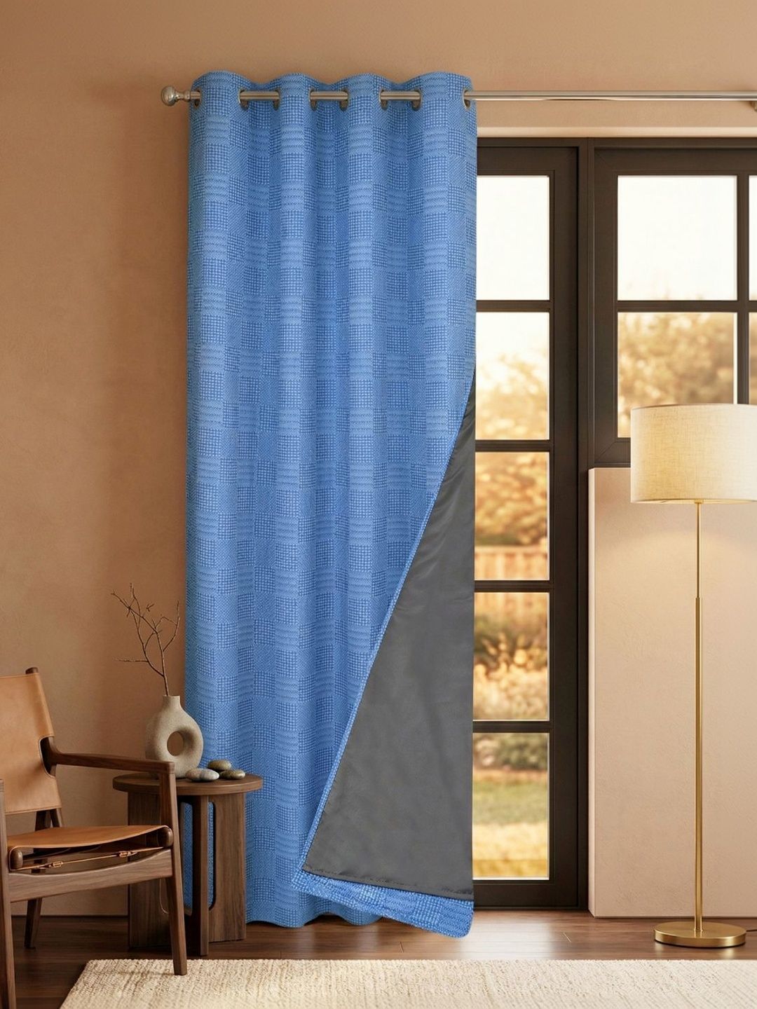 Saral Home Blue Black Out Curtains and Sheers