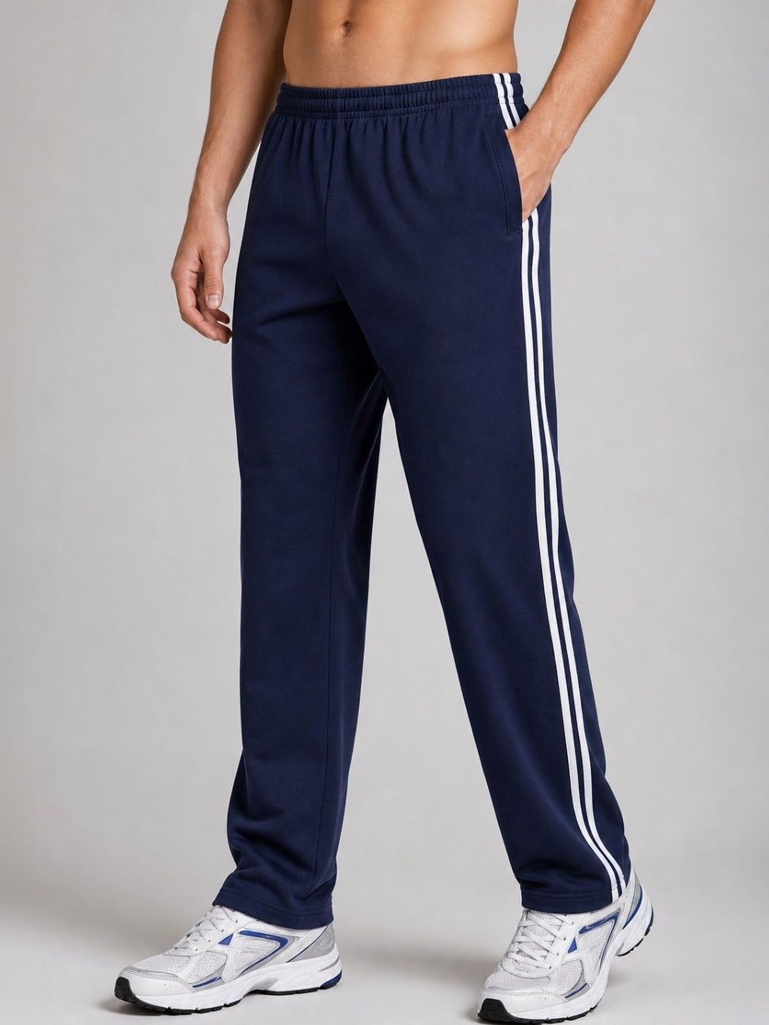 HoC Men Regular Fit Striped Training Track Pants