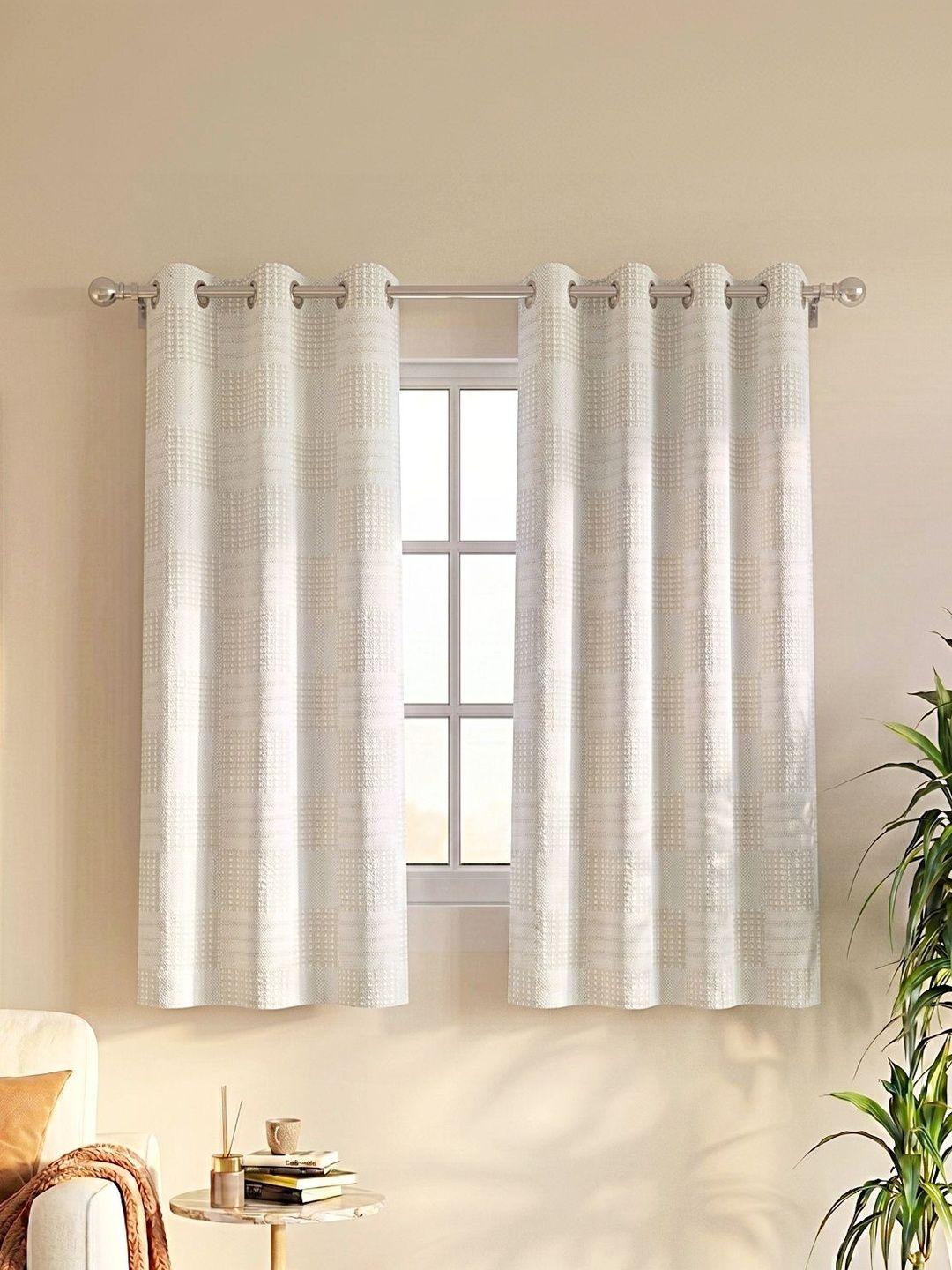 Saral Home Saral Home White Set of 2 Room Darkening Curtains and Sheers