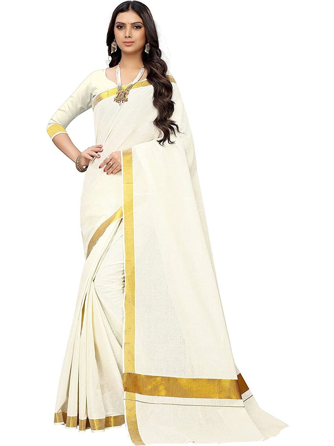 Peerless Wear Peerless Wear Pure Cotton Handloom Kasavu Saree