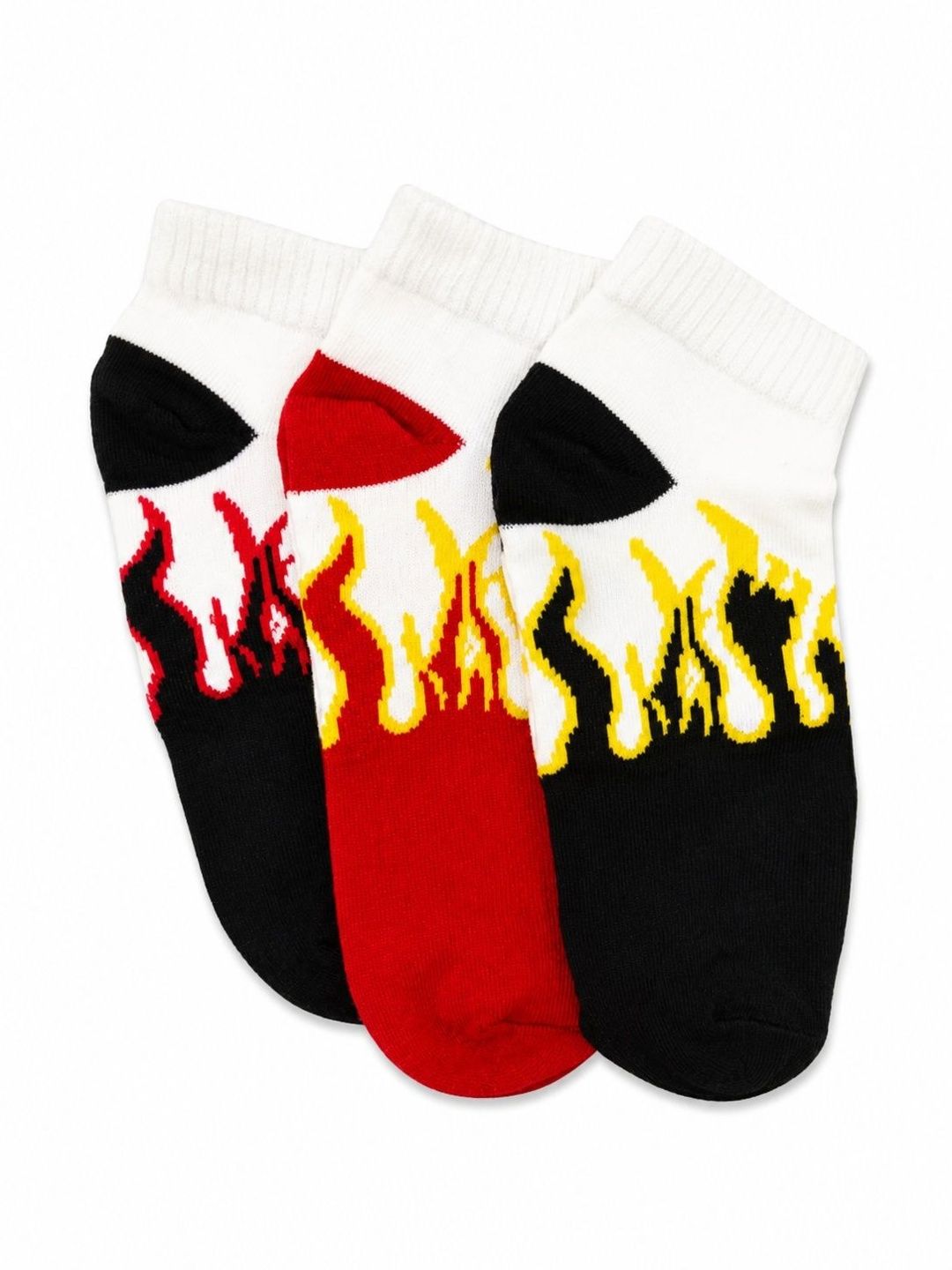 BEAR&BEYOND Men Pack of 3 Cotton Patterned Ankle Length Cotton Socks