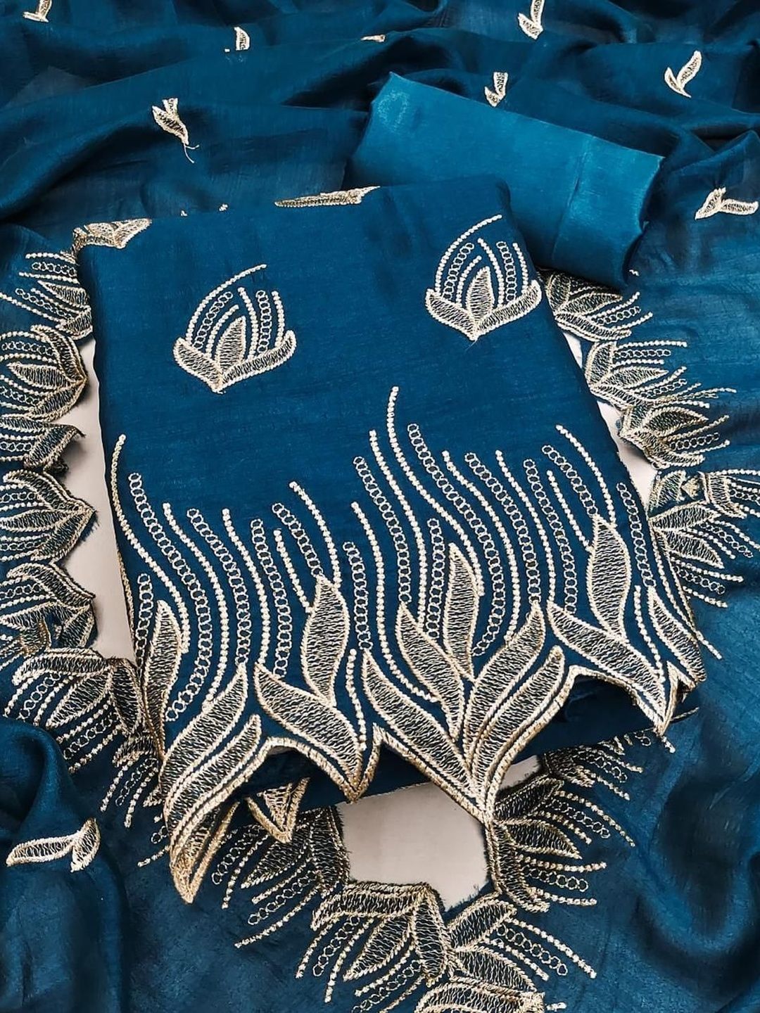 Rangtulika Ethnics Embroidered Unstitched Dress Material