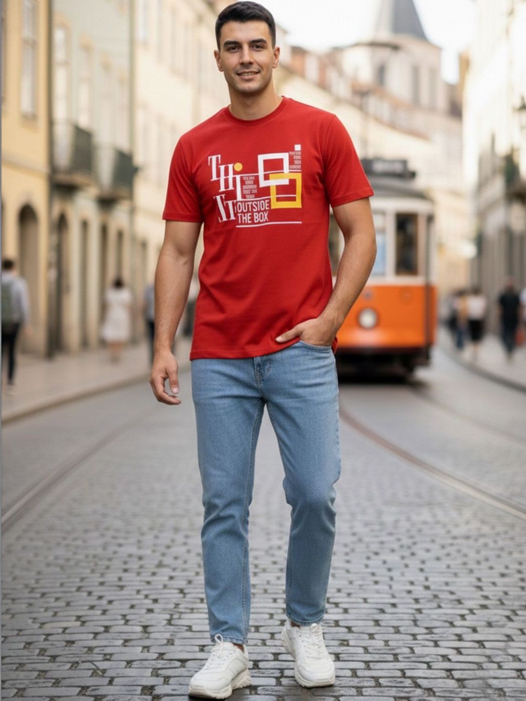 GENSTAR TRENDS Men Typography Printed T-shirt