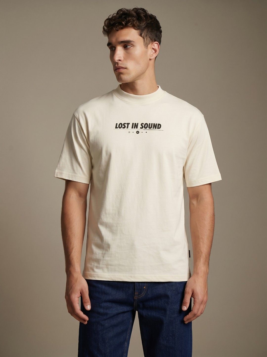 glitchez Typography Printed Relaxed Fit T-shirt