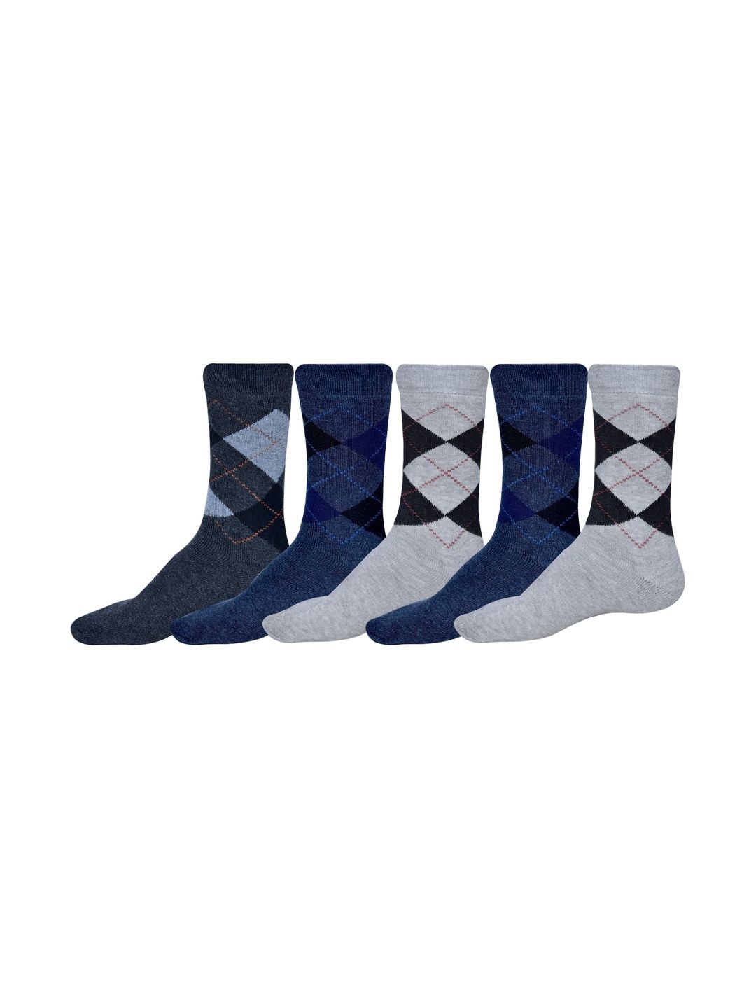 GARUN Men Pack of 5 Patterned Calf Length Socks