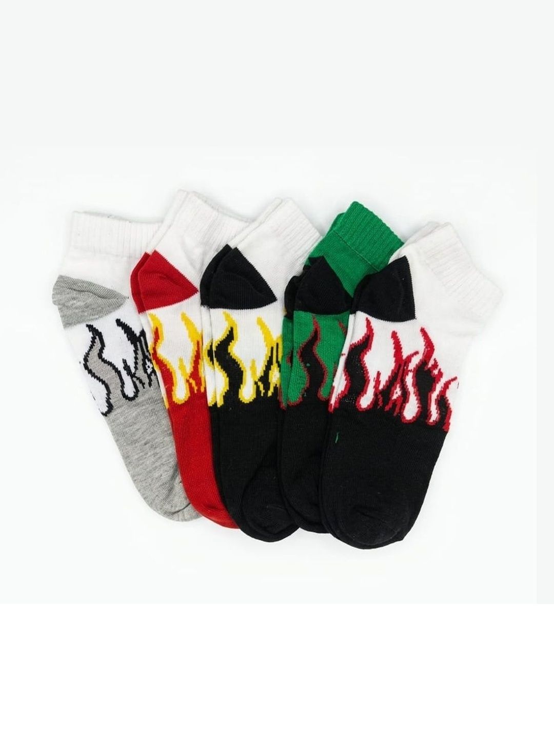 BEAR&BEYOND Men Pack of 5 Cotton Patterned Ankle Length Socks
