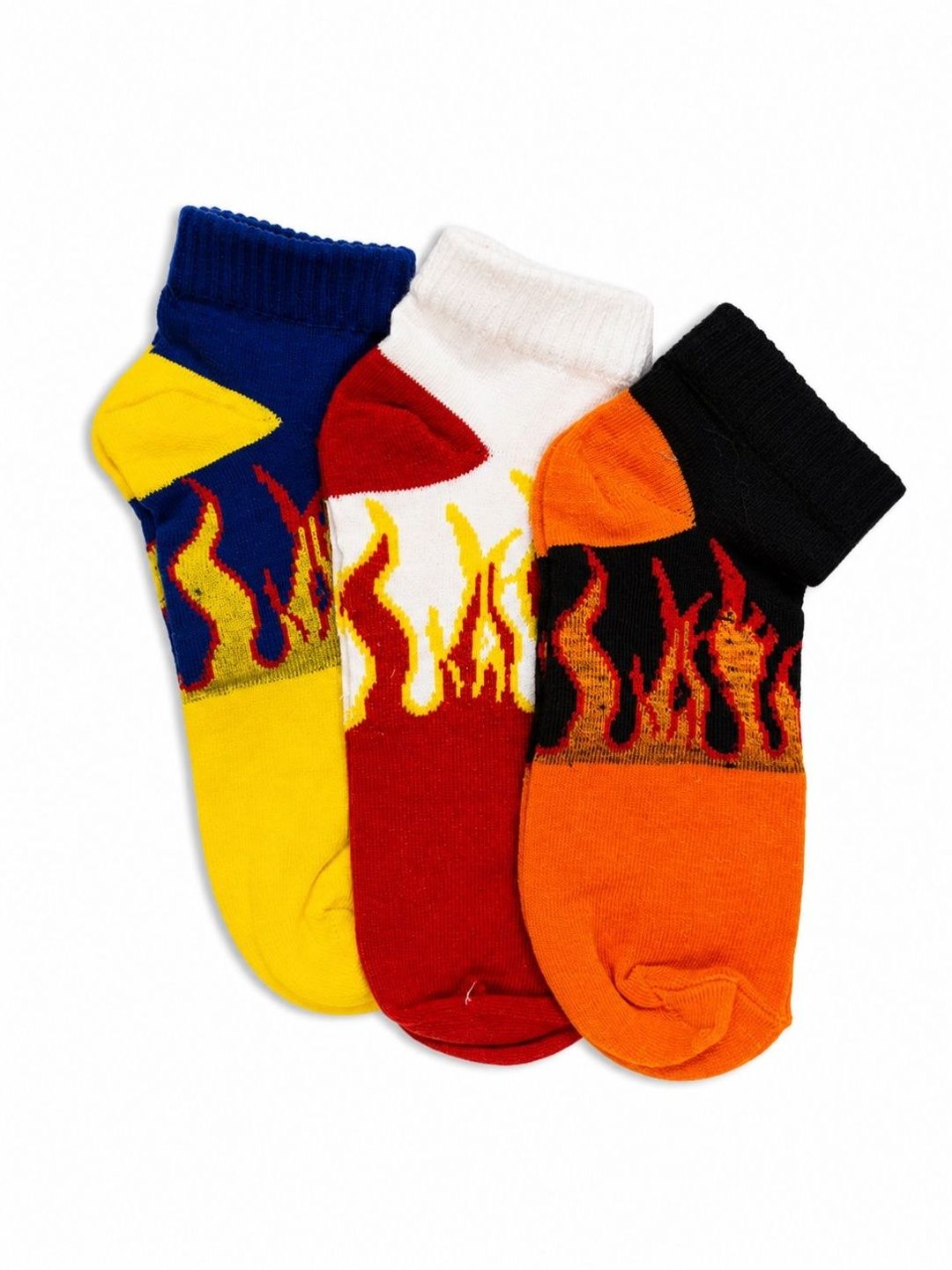 BEAR&BEYOND Men Pack of 3 Cotton Patterned Ankle Length Socks