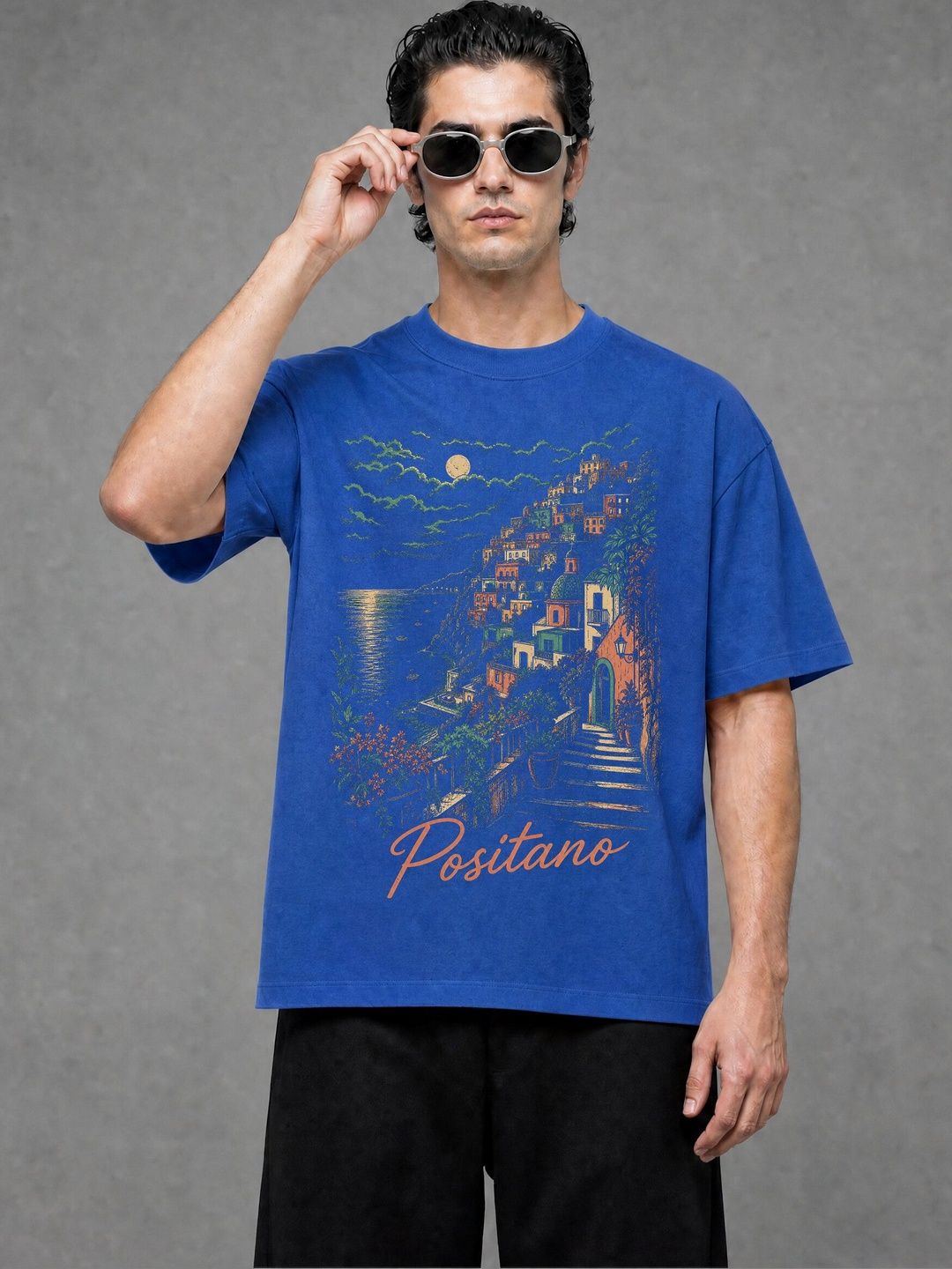 FARDA Unisex Printed Drop-Shoulder Sleeves T-shirt