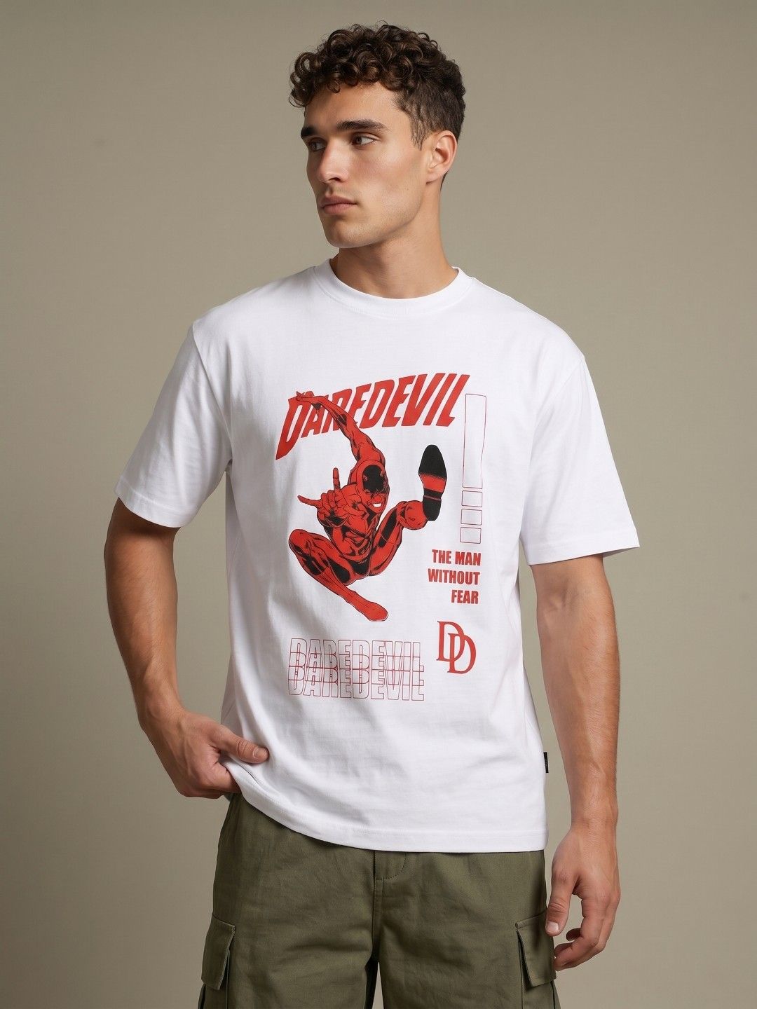 glitchez Relaxed Fit Dare Devil Printed T-shirt
