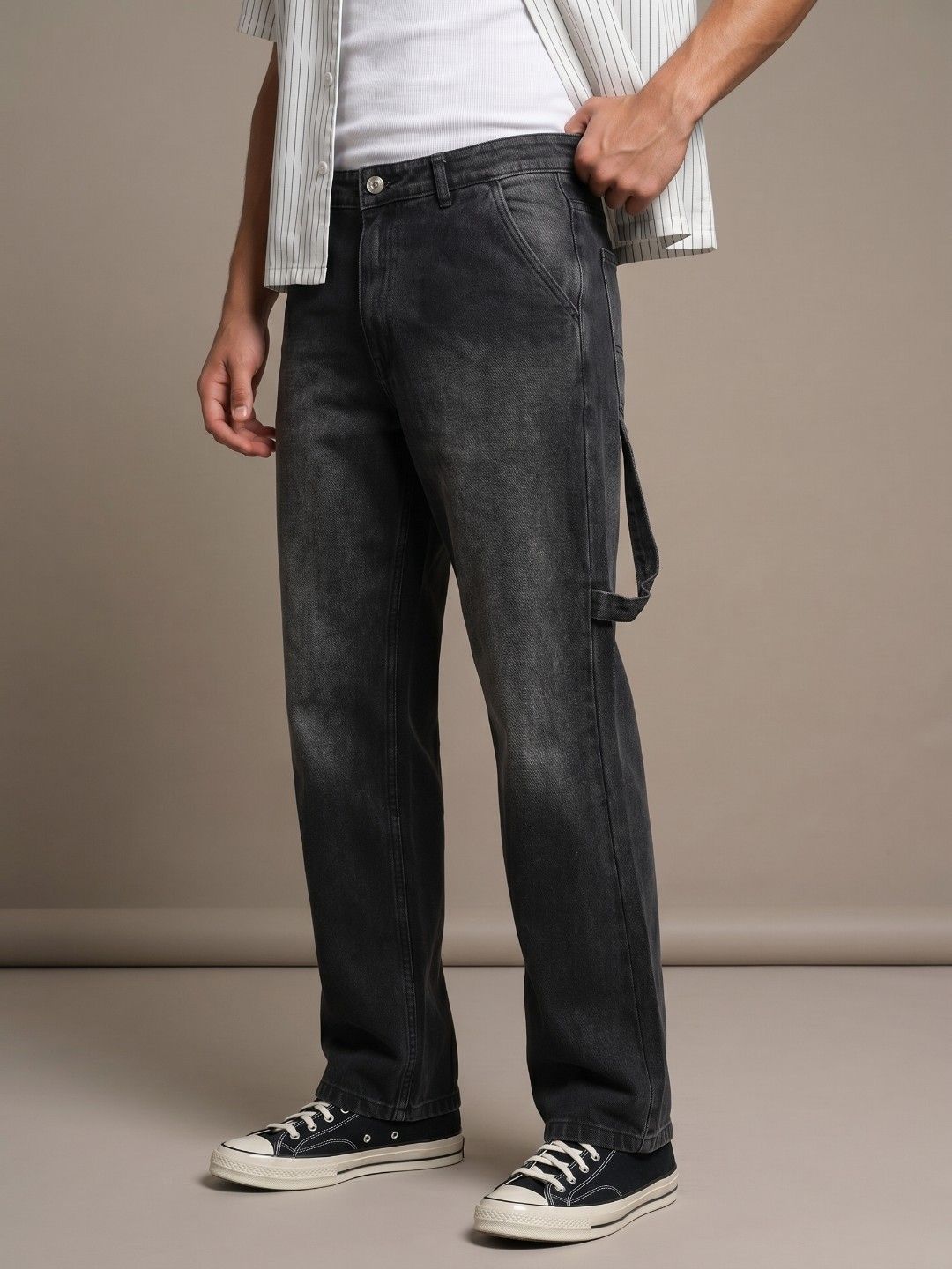 glitchez Men Straight Fit Mid-Rise Light Fade Jeans