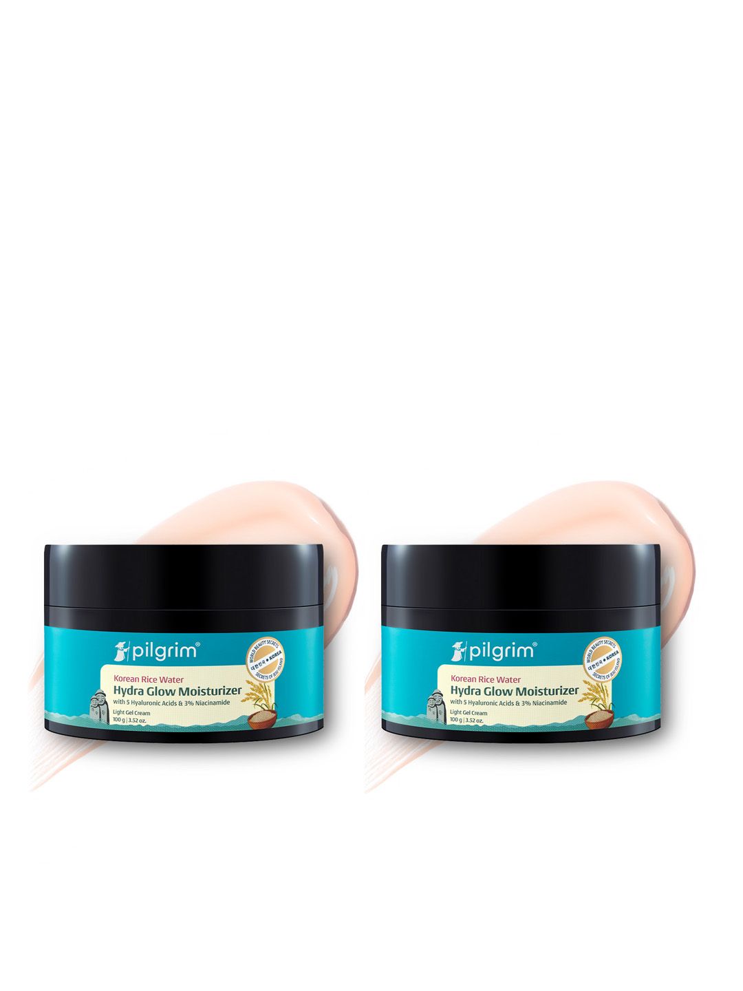 2 Pcs Rice Water Moisturizer Pilgrim Set of 2 Korean Rice Water Hydra Glow Light Gel Moisturizer- 100 g Each