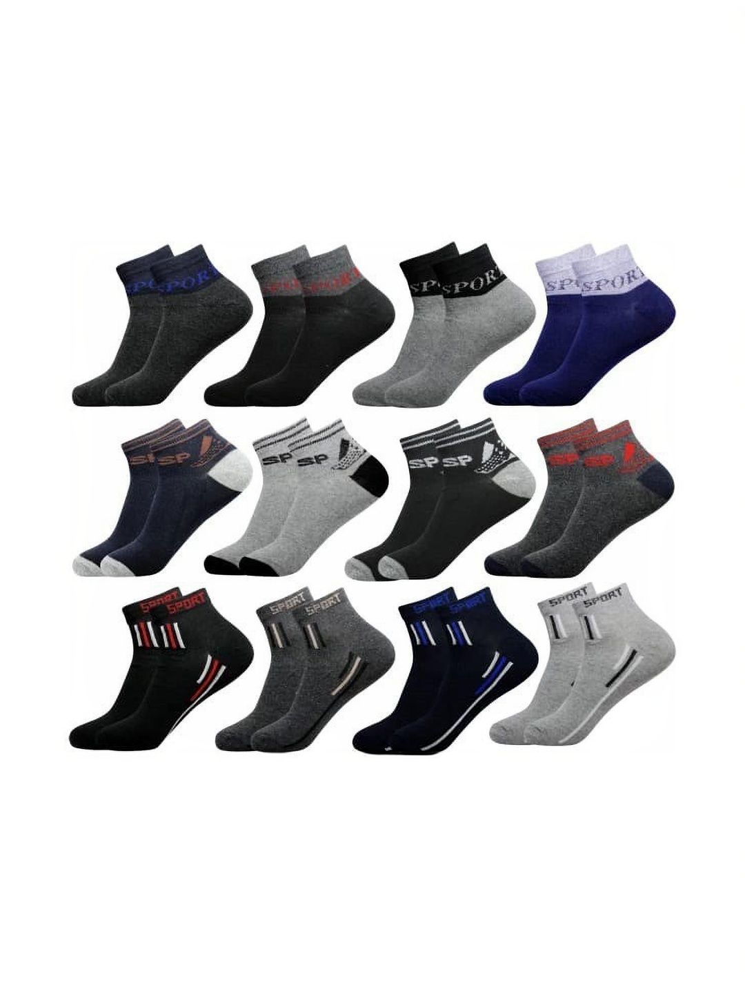 GARUN Men Cotton Patterned Ankle Length Socks