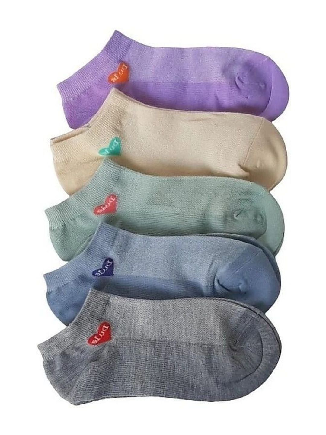 GARUN Men Pack of 5 Cotton Patterned Shoe Liners Socks