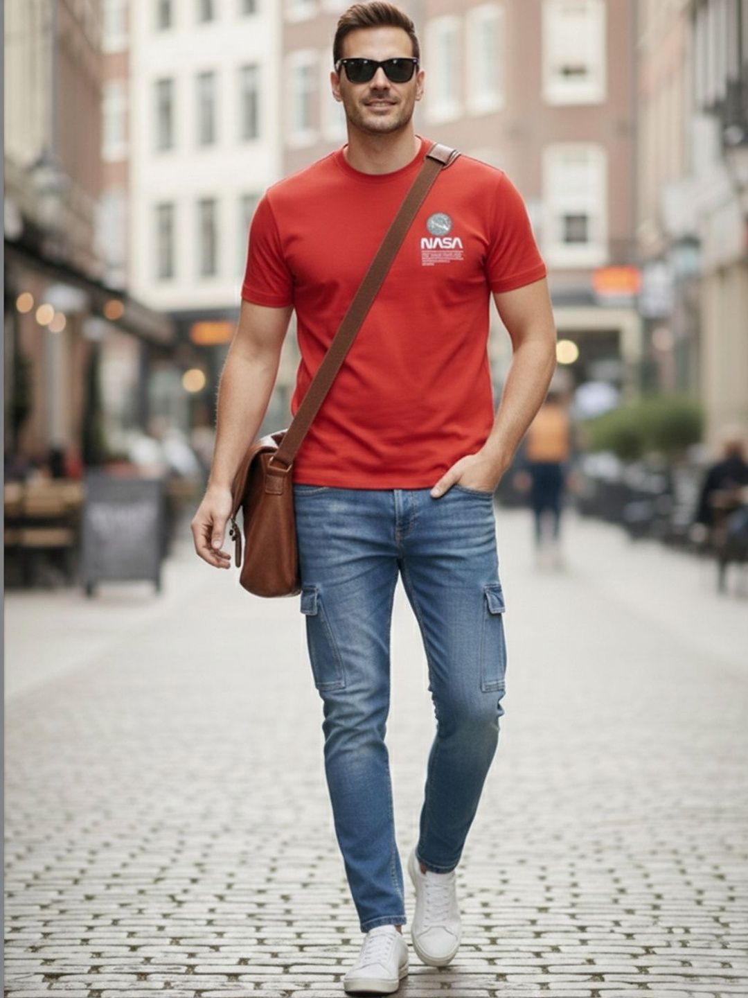 GENSTAR TRENDS Men Brand Logo Printed T-shirt