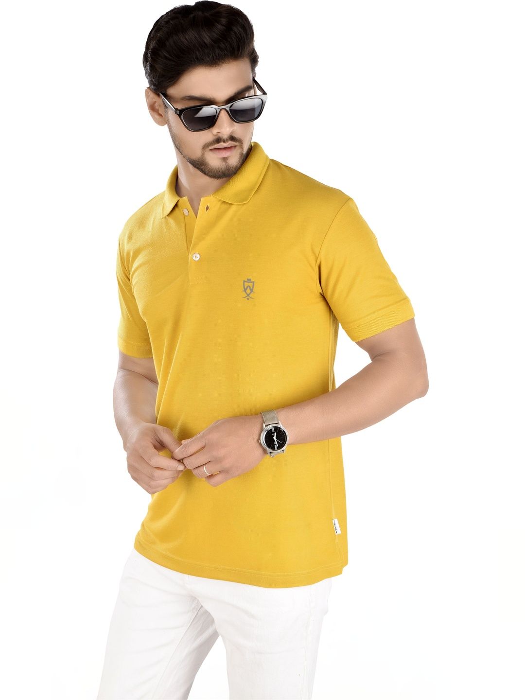 JEIRI Men Brand Logo Polo Collar T-shirt