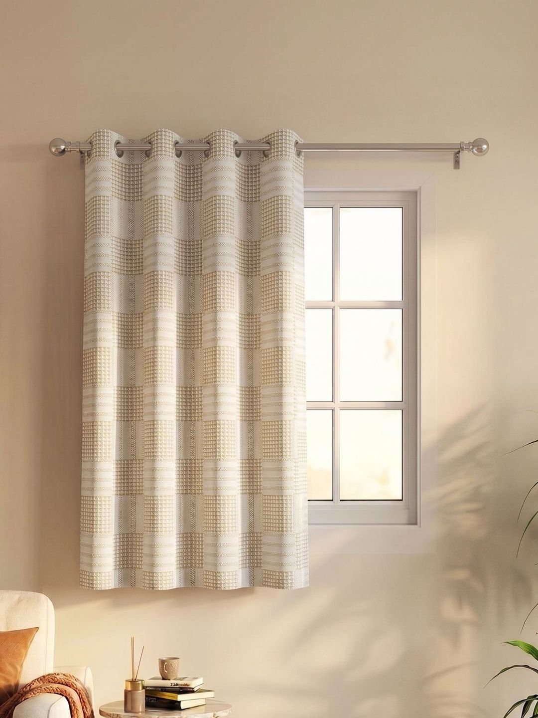 Saral Home Beige Room Darkening Curtains and Sheers